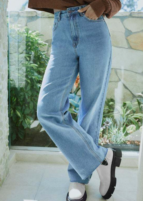 Color-Light Blue-Women High Waist Retro Loose Straight Jeans Women Pants Straight Leg Jeans-Fancey Boutique