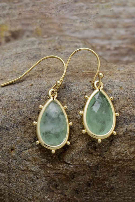 Color-Natural Stone Teardrop Earrings-Fancey Boutique