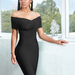 Color-Summer New Women Clothing Bandage Dress Sexy off-Shoulder Short Sleeve Bodycon Dress-Fancey Boutique