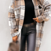 Color-Winter Women Clothing Plaid Brushed Woolen Long Blouse-Fancey Boutique