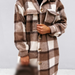 Color-Winter Women Clothing Plaid Brushed Woolen Long Blouse-Fancey Boutique