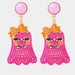 Color-One Size-Smiling Ghost Shape Synthetic Pearl Earrings-Fancey Boutique