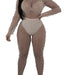 Color-Apricot-Summer Mesh Sexy See Through Bubble Beads Two Piece Set Excluding Underwear-Fancey Boutique