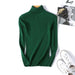 Color-Green-Women Turtleneck Sweater Women Long Sleeve Slim Fit Slimming Solid Color Korean Fresh Knitted Women Bottoming Shirt-Fancey Boutique