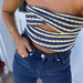 Color-Vacation Sexy Stripes Sweaters Tube Top Vest Top Women-Fancey Boutique