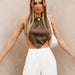 Color-Sexy Halterneck Vest Spring Summer Solid Color Apron Sling Small Top Women Clothing-Fancey Boutique