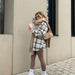 Color-Blogger Street Coarse Woolen Loose Long Classic Retro Plaid Woolen Coat Women-Fancey Boutique