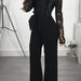 Color-Black-Clothing Casual Women Water Soluble Lace off Neck Wide Leg Jumpsuit-Fancey Boutique