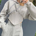 Color-Niche Boning Corset Boning Corset Cinched Hoodie New Top for Women-Fancey Boutique