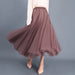 Color-Flesh Red-Spring Swing Puffy Ankle Length Skirt High Waist Slim Fit Fairy Skirt Tulle Skirt A Line Skirt-Fancey Boutique