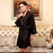 Color-Black-Pajamas Women Spring Summer Silk Ice Silk Robe Foreigners plus Size Bathrobe Morning Gowns Ladies Summer Loungewear-Fancey Boutique