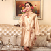 Color-Gold-Pajamas Women Spring Summer Silk Ice Silk Robe Foreigners plus Size Bathrobe Morning Gowns Ladies Summer Loungewear-Fancey Boutique