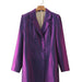 Color-French Retro Autumn Winter Women Clothing Slimming Fashionable Purple Double Breasted Blazer-Fancey Boutique