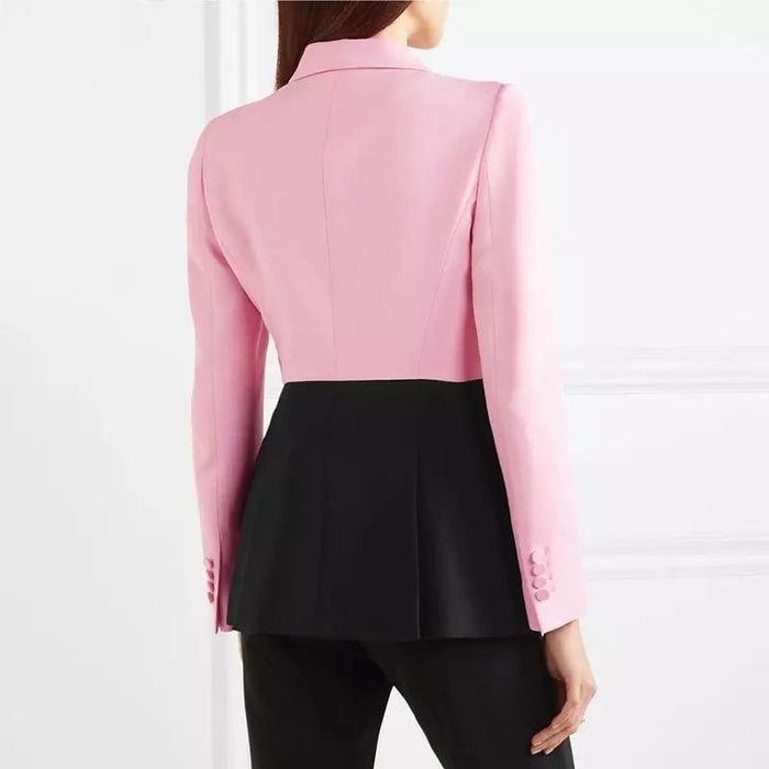 Color-Women Clothing Street Fashionable Temperamental All-Match Color Matching Blazer-Fancey Boutique