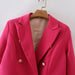 Color-French Retro Spring Women Clothing Slimming Casual Candy Color Metal Buckle Blazer-Fancey Boutique