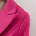 Color-French Retro Spring Women Clothing Slimming Casual Candy Color Metal Buckle Blazer-Fancey Boutique