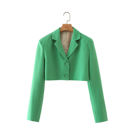 Color-Autumn Women Clothing Green Short Suit Business Suit Shorts-Fancey Boutique
