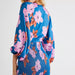 Color-Spring French Floral Print Lace-up Hollow Out Cutout Long Sleeve Dress Casual-Fancey Boutique