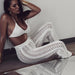 Color-Sexy Women Hollow Out Cutout Knitted Trousers Crocheted Beach Pants-Fancey Boutique