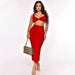 Color-Sexy Sleeveless Tube Top Solid Color Skirt Set Women Clothing-Fancey Boutique