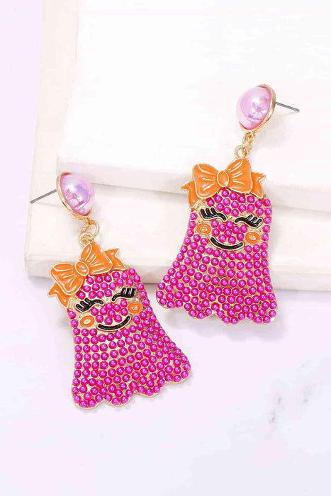 Color-Smiling Ghost Shape Synthetic Pearl Earrings-Fancey Boutique