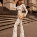 Color-Socialite Wind Synthetic Lace Refined Grace Slim Fit Bodysuit-Fancey Boutique
