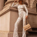 Color-Socialite Wind Synthetic Lace Refined Grace Slim Fit Bodysuit-Fancey Boutique
