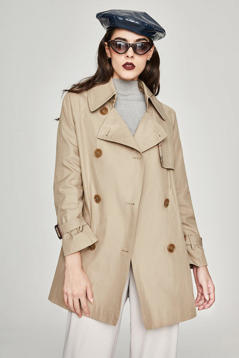 Color-Trench Coat Women Mid-Length Korean Spring Autumn Chic Loose Little Trench Coat Women Chameleon-Fancey Boutique