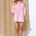 Color-Fried Sand Vintage Wash Denim Loose Lantern Sleeve Shirt Dress Popular-Fancey Boutique