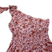 Color-Summer One-Shoulder Sleeveless Sling Halter Waist Tight Small Floral Smocked Romper-Fancey Boutique