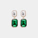 Color-One Size-Geometrical Shape Glass Stone Dangle Earrings-Fancey Boutique