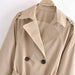 Color-Fall Classic Double-Breasted Large Collared Slimming Extended Trench Coat-Fancey Boutique