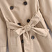 Color-Fall Classic Double-Breasted Large Collared Slimming Extended Trench Coat-Fancey Boutique