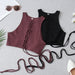 Color-Summer All-Match Slim-Fit Lace up Hollow Out Cutout Vest Tube Top Sexy Top-Fancey Boutique