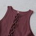 Color-Summer All-Match Slim-Fit Lace up Hollow Out Cutout Vest Tube Top Sexy Top-Fancey Boutique