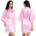 Color-Ladies Robe Artificial Silk Satin Kimono Gown Glossy Solid Color Thin Cardigan Gown Summer Sexy Short Bathrobe-Fancey Boutique