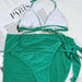 Color-Three-Piece Bikini Solid Color Sexy Women Split Swimsuit Triangle Bag Glitter Swimsuit-Fancey Boutique