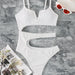 Color-Women Hollow Out Cutout out V-neck Sexy Swimsuit Bikini-Fancey Boutique