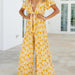 Color-Summer New Street Fashion Loose Casual Chest Lace-up Printed Jumpsuit-Fancey Boutique
