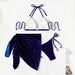 Color-Halter Bikinis Solid Triangle Swimsuit Women High Cut Skirt Swimwear Conjunto Biquinis Feminino Trajes-Fancey Boutique