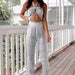 Color-Summer Women Tube Top Lace-up One-Piece Trousers-Fancey Boutique