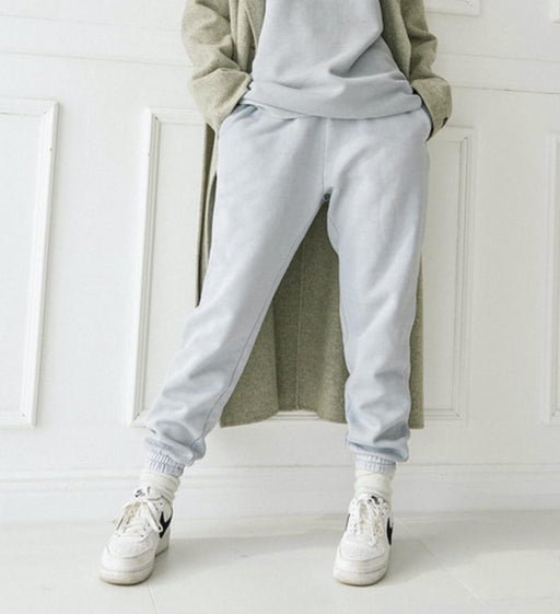 Color-Plaster Elastic Waist Small Letter Graphic Embroidered Drawstring Casual Trousers Sweatpants-Fancey Boutique