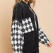 Color-Autumn Winter Coat Chessboard Grid Stitching Baggy Casual Jacket Grid-Fancey Boutique