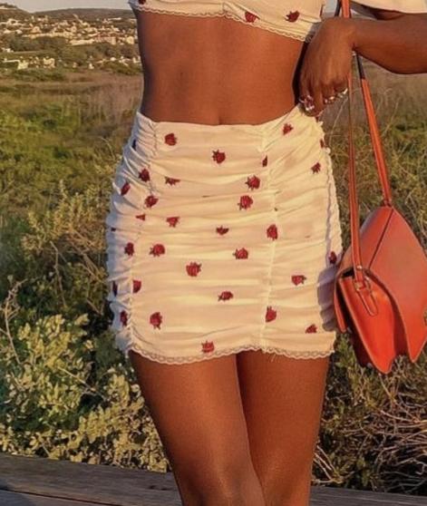 Color-Spring Women Rose Skirt Skirt-Fancey Boutique