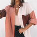 Color-Women Clothing Multi Color Mosaic Long Sleeve Cardigan Women Shirt-Fancey Boutique