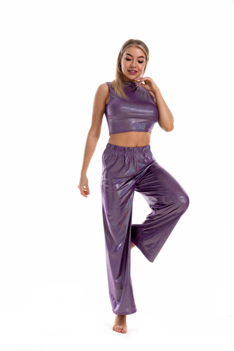Color-Ice Silk Vest Wide Leg Pants Suit Ice Silk Breathable Comfortable Dance Bloomers Yoga Clothes-Fancey Boutique