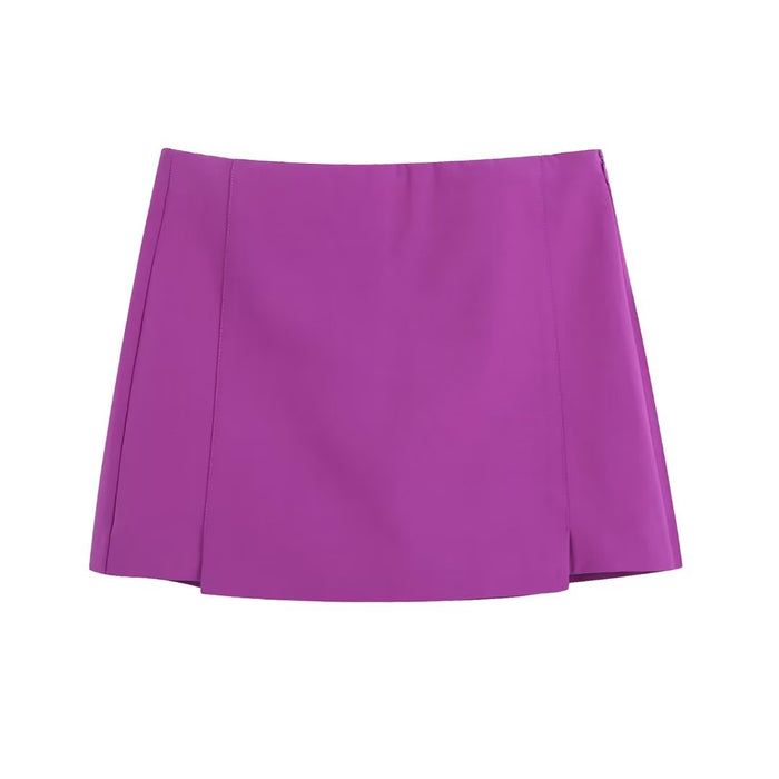 Color-Purple Skirt-Women Clothing Unisex Blazer Culottes Suit-Fancey Boutique