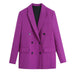 Color-Purple suit-Women Clothing Unisex Blazer Culottes Suit-Fancey Boutique