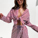 Color-Spring Summer Office Casual Pants Suit Women Shirt Striped Long Sleeve Split Two-Piece Set-Fancey Boutique
