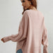 Color-Autumn Winter Long Sleeve round Neck Knitted Loose Split Pullover Women-Fancey Boutique